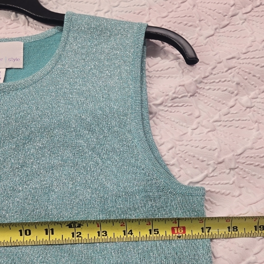 Susan Graver Sparkling Teal Tank Top - Picture 3 of 6